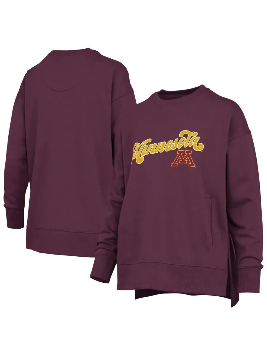 Pressbox Женская бордовая толстовка Minnesota Golden Gophers Bonanza Chenille Harper Script