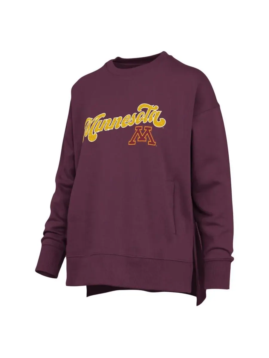Pressbox Женская бордовая толстовка Minnesota Golden Gophers Bonanza Chenille Harper Script — изображение 3 из 3, коричневый
