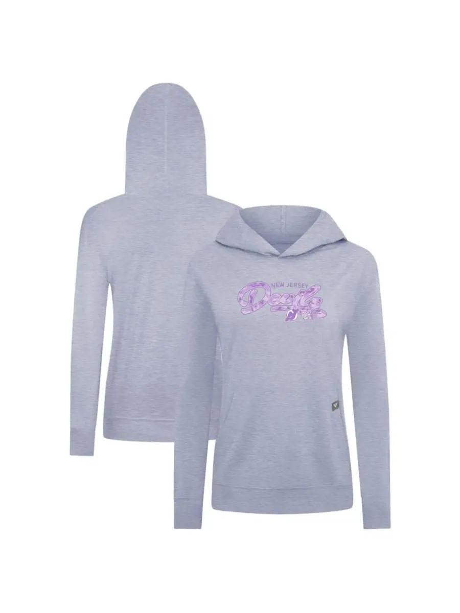 Толстовка на молнии с капюшоном New Jersey Devils Hockey Fights Cancer Relay LevelWear — изображение 1 из 3, серый