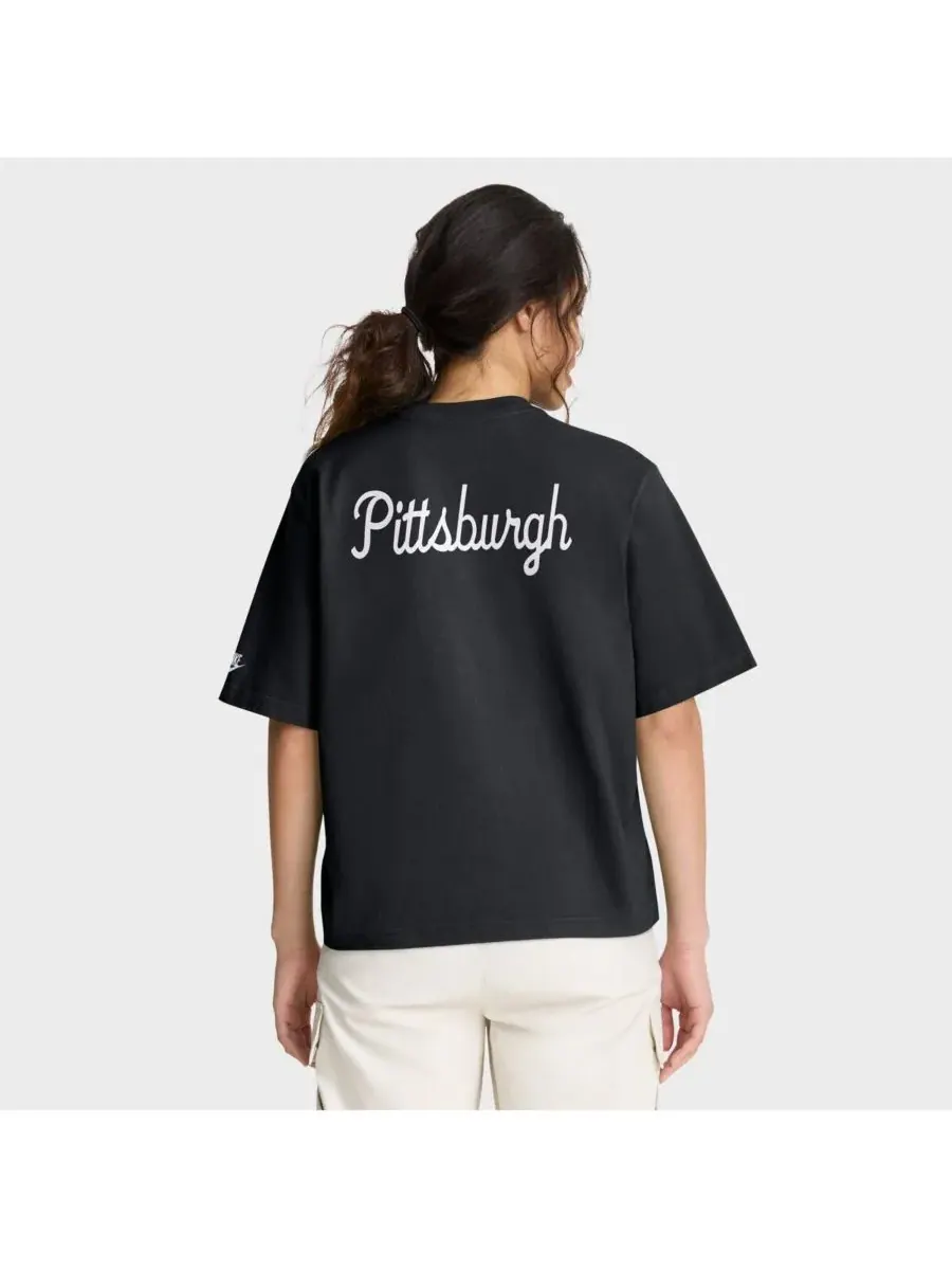 Nike Женская черная футболка Pittsburgh Steelers Rewind Pocket Boxy — изображение 2 из 5, черный