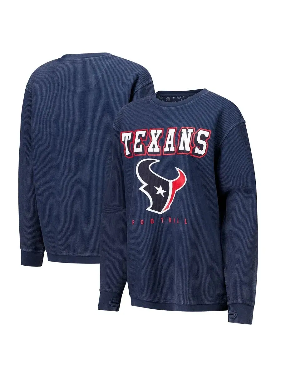 Свитшот женский с капюшоном, легкий, с принтом Houston Texans G-III 4Her by Carl Banks — изображение 1 из 3, темно-синий