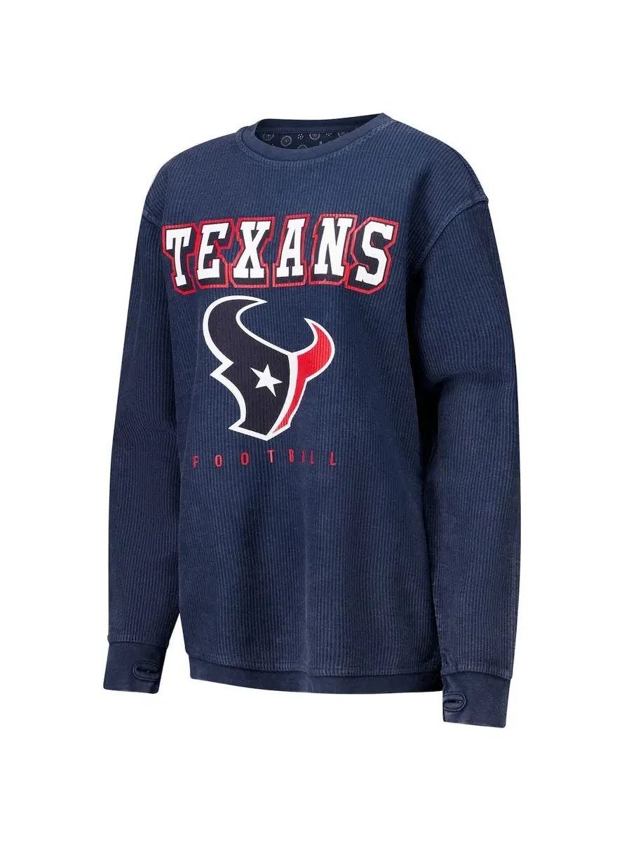 Свитшот женский с капюшоном, легкий, с принтом Houston Texans G-III 4Her by Carl Banks — изображение 2 из 3, темно-синий