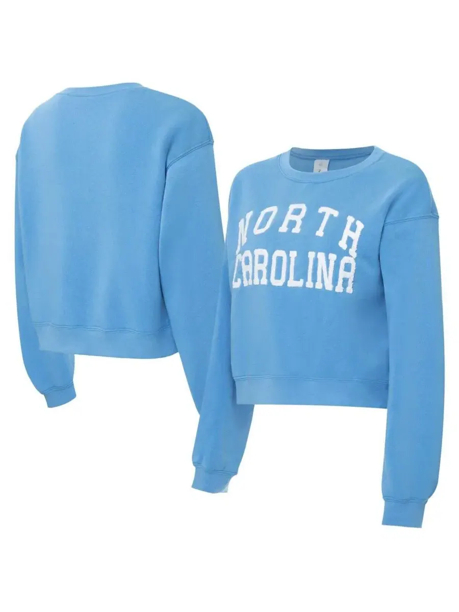 Свитшот с кашемировой вышивкой и кроп-кроем North Carolina Tar Heels ZooZatz — изображение 1 из 4, светлый синий