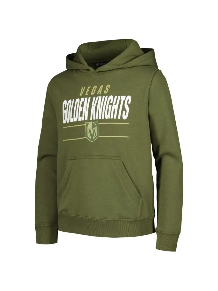 LevelWear Толстовка с капюшоном из флиса Olive Vegas Golden Knights Podium для мальчиков и девочек — изображение 2 из 3