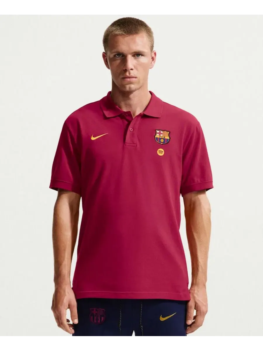 Мужское поло из хлопка с вышитым клубным гербом Barcelona 2026/27 Matchup 2.0 Nike — изображение 1 из 5, красный