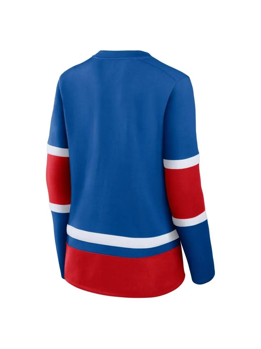 Fanatics Женская синяя футболка с длинными рукавами и шнуровкой New York Rangers Prime Time — изображение 2 из 3, синий