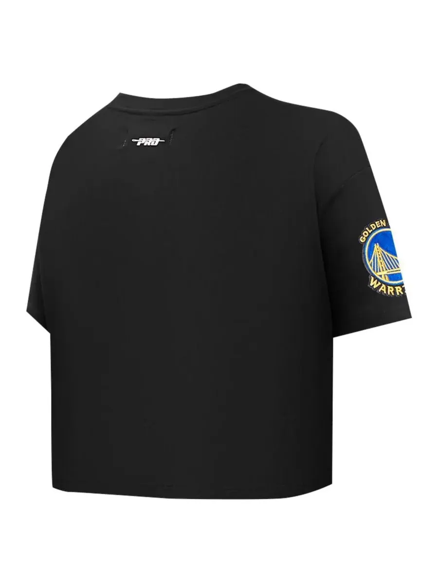 Pro Standard Женская черная укороченная футболка свободного кроя Golden State Warriors Jewels — изображение 3 из 3, черный