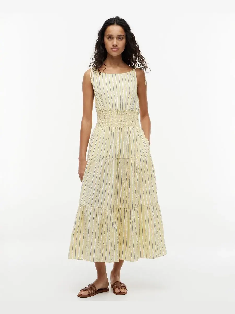 Платье-миди без рукавов с завязками Tommy Hilfiger, Licorice Stripe Citronella