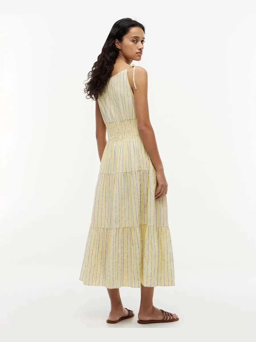 Платье-миди без рукавов с завязками Tommy Hilfiger, Licorice Stripe Citronella — изображение 4 из 4