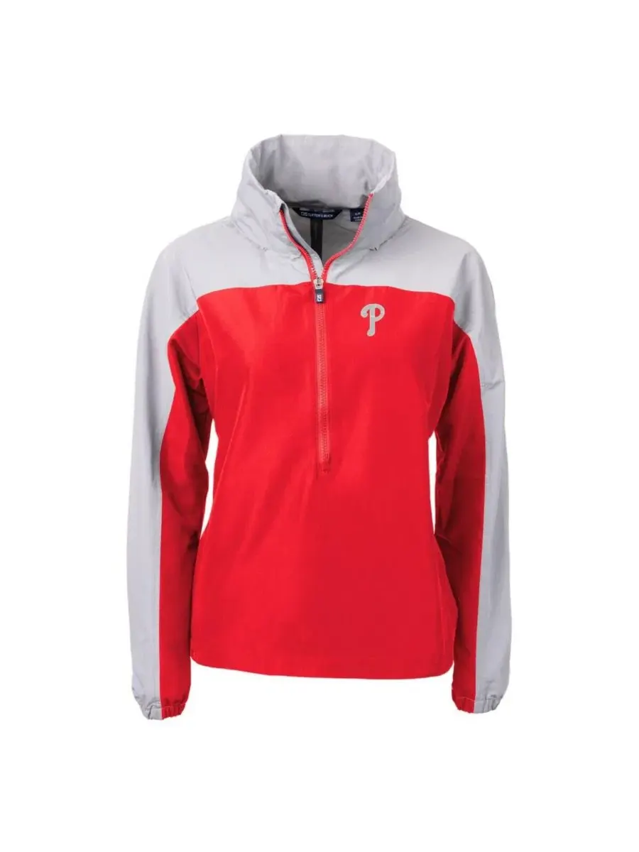 Женская красная куртка-анорак Philadelphia Phillies Charter Eco с половинной молнией Cutter & Buck — изображение 3 из 3
