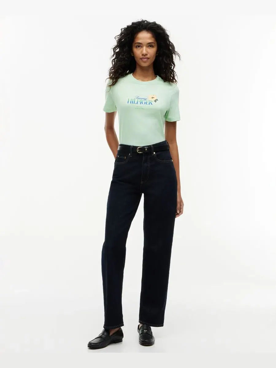 Футболка женская с круглым вырезом Tommy Hilfiger, Gentle Jade — изображение 2 из 4