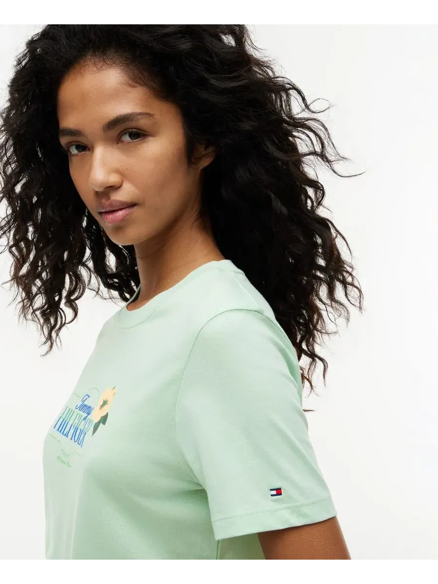 Футболка женская с круглым вырезом Tommy Hilfiger, Gentle Jade — изображение 3 из 4