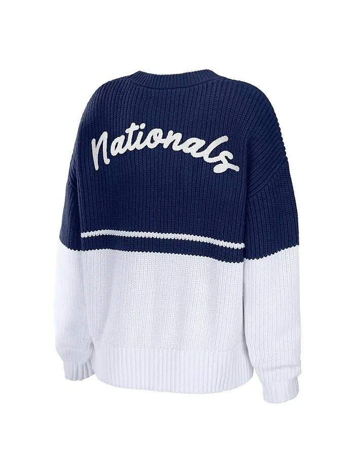 Женский массивный пуловер темно-синего цвета белого цвета Washington Nationals WEAR by Erin Andrews — изображение 3 из 3