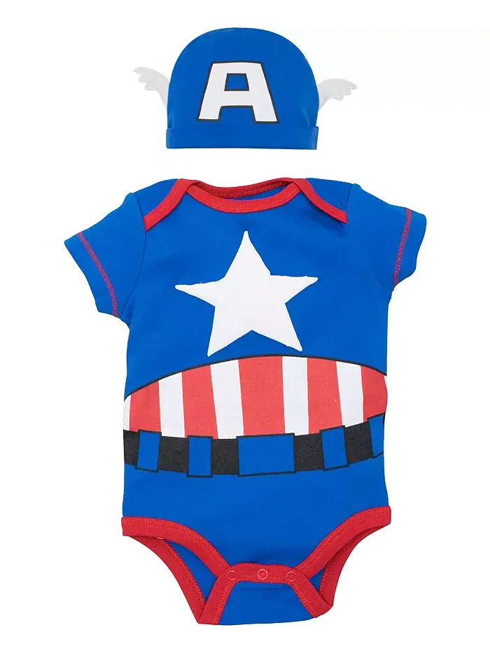 Детский костюм-боди и шапочка для мальчиков Baby Boys Cosplay Avengers