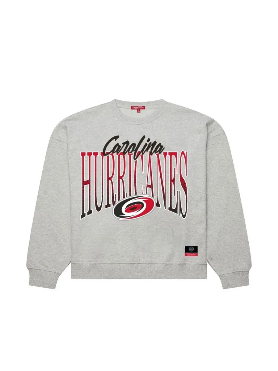 Свитшот женский с длинным рукавом, модель Hockey Night Mitchell & Ness — изображение 1 из 2, серый