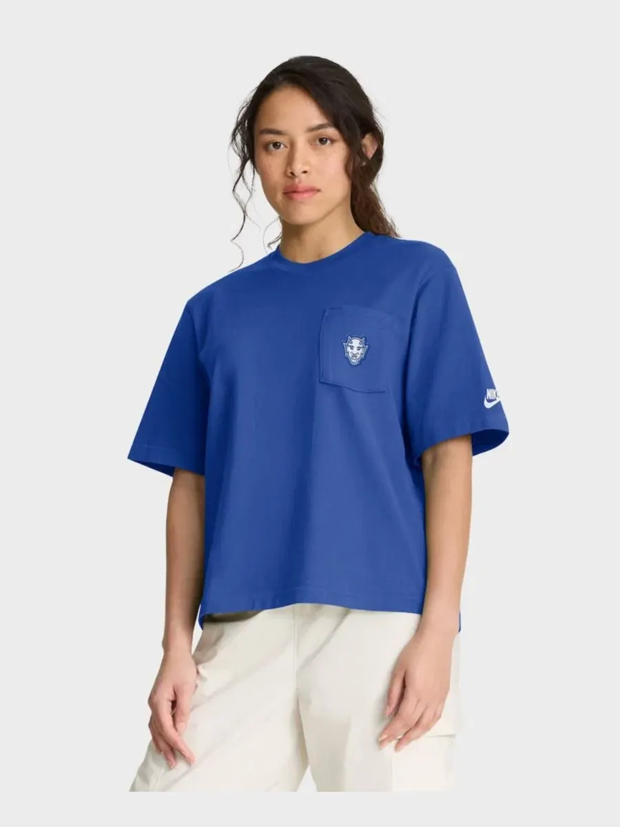 Футболка свободного кроя с карманом Legacy Pocket Boxy Nike — изображение 1 из 5, королевский