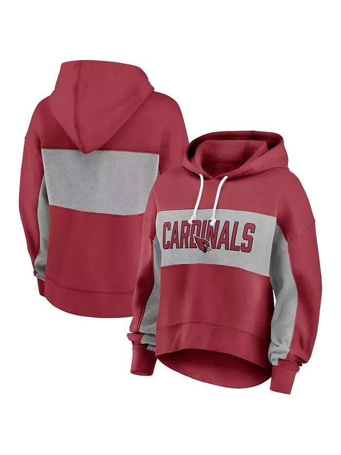 Женская толстовка с капюшоном Cardinal Arizona Cardinals Filled Stat Sheet, легкая, скромная — изображение 1 из 3