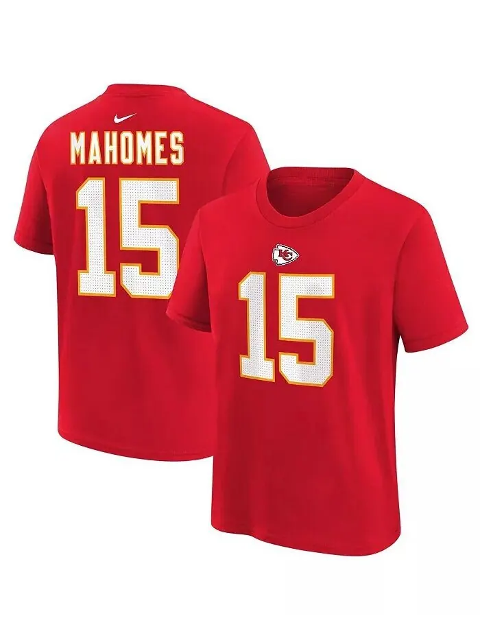 Футболка с именем и номером игрока Big Boys Patrick Mahomes Red Kansas City Chiefs Nike — изображение 1 из 3