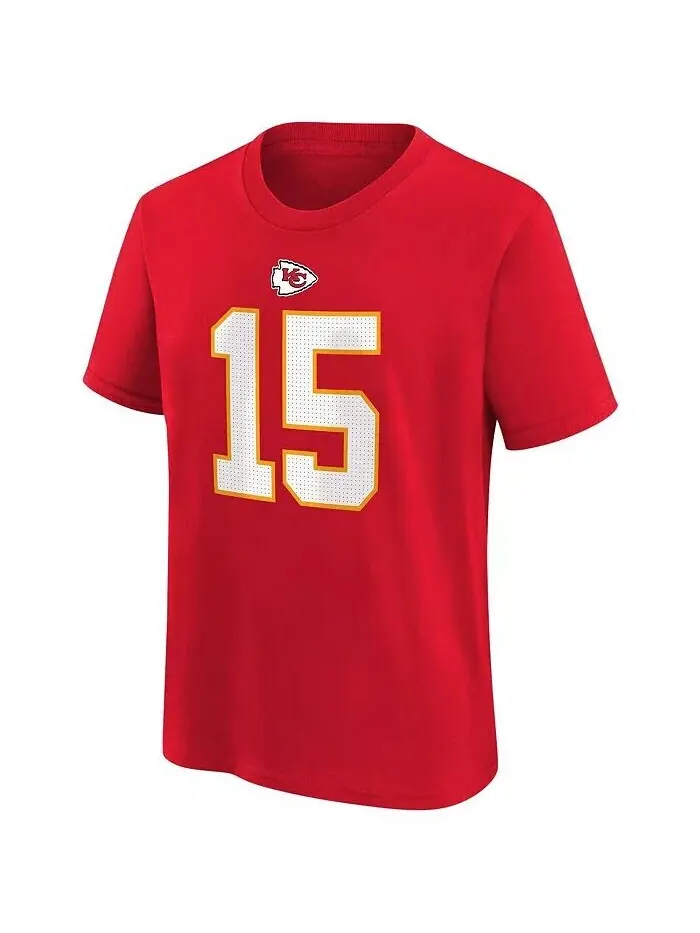 Футболка с именем и номером игрока Big Boys Patrick Mahomes Red Kansas City Chiefs Nike — изображение 2 из 3