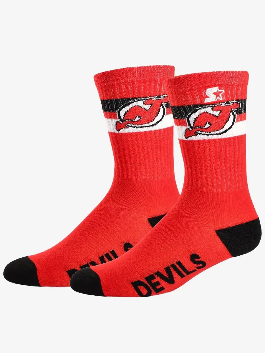 Носки с графикой New Jersey Devils Team Color Two-Stripe Starter — изображение 1 из 1, красный