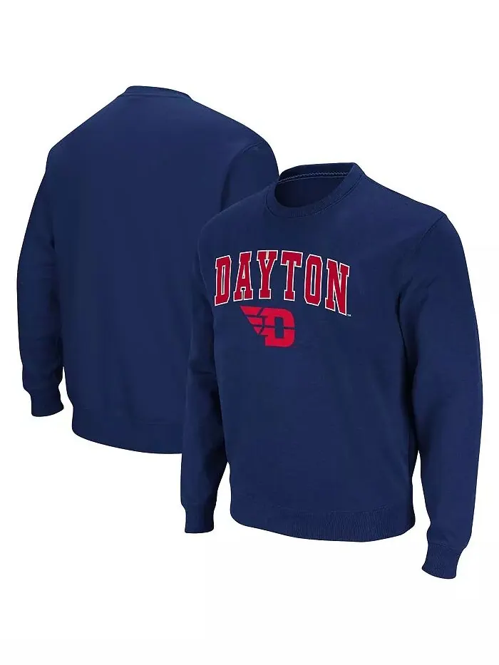 Мужская темно-синяя толстовка Dayton Flyers Arch and Logo Tackle Twill Pullover Colosseum — изображение 1 из 1
