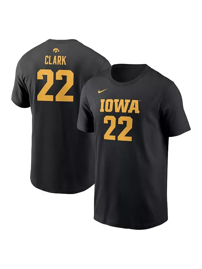 Мужская и женская футболка с именем и номером Caitlin Black Iowa Hawkeyes ушедшего игрока Nike — изображение 1 из 3