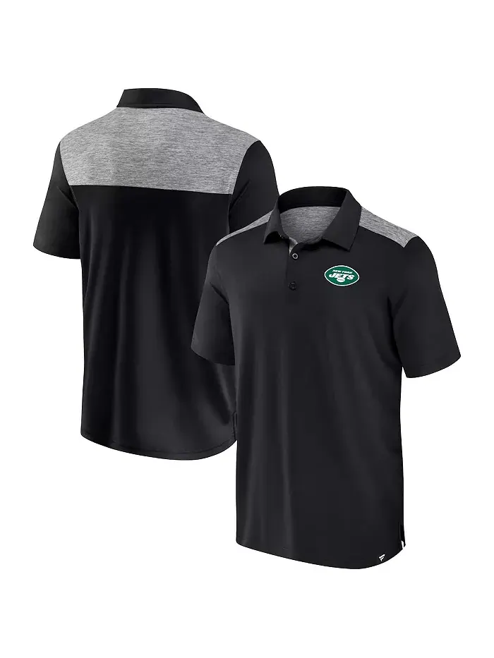 Мужская поло New York Jets Long Shot черного цвета Fanatics — изображение 1 из 3