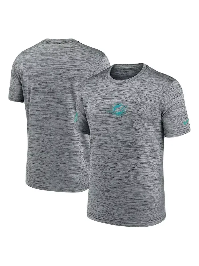Мужская серая футболка Miami Dolphins Sideline Velocity Performance Nike — изображение 1 из 3