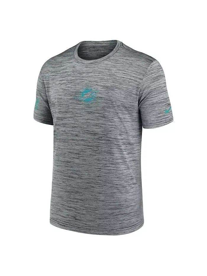 Мужская серая футболка Miami Dolphins Sideline Velocity Performance Nike — изображение 2 из 3