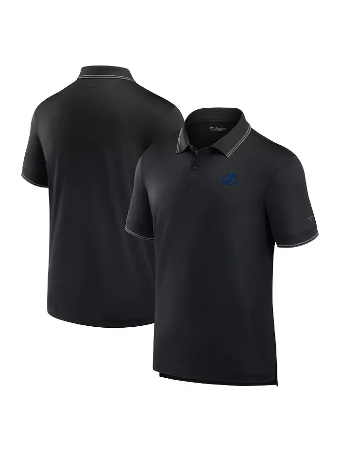 Мужская черная поло Pique Front Office Tampa Bay Lightning Fanatics — изображение 1 из 3