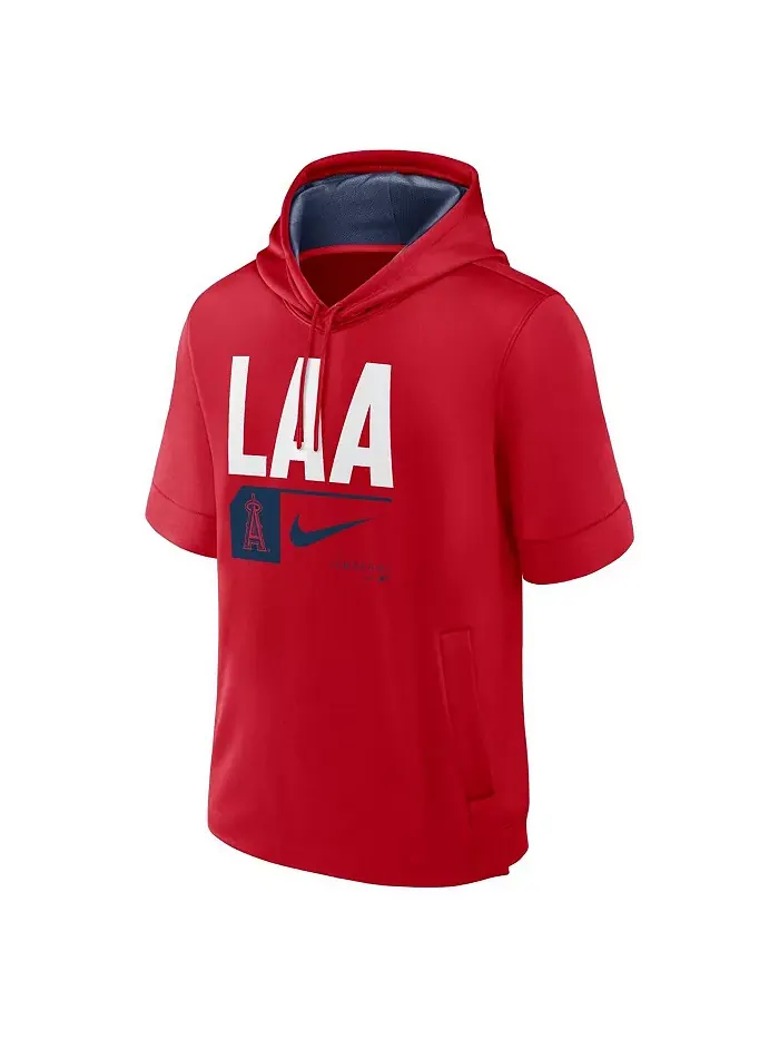 Мужская красная толстовка с капюшоном и коротким рукавом Los Angeles Angels Tri Code Lockup Nike — изображение 3 из 3