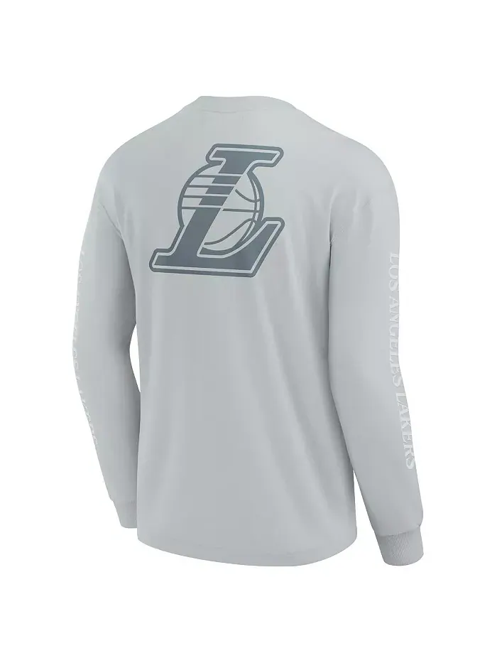 Мужская серая футболка с длинным рукавом Los Angeles Lakers Elements Strive Fanatics — изображение 3 из 3