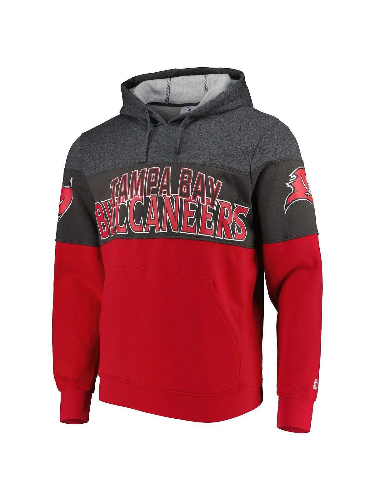 Мужская темно-серая, красная толстовка с капюшоном tampa bay buccaneers extreme pullover Starter — изображение 4 из 4, мульти