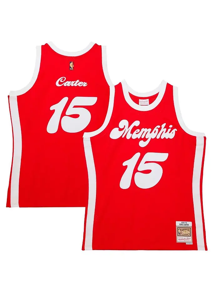 Мужская футболка Vince Carter Memphis Grizzlies Hardwood Classics с именем и номером в ретро-стиле