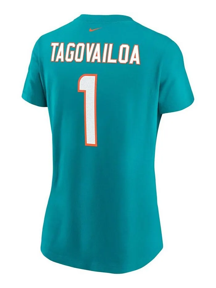 Женская футболка Tua Tagovailoa Aqua Miami Dolphins с именем и номером Nike — изображение 3 из 3, голубой