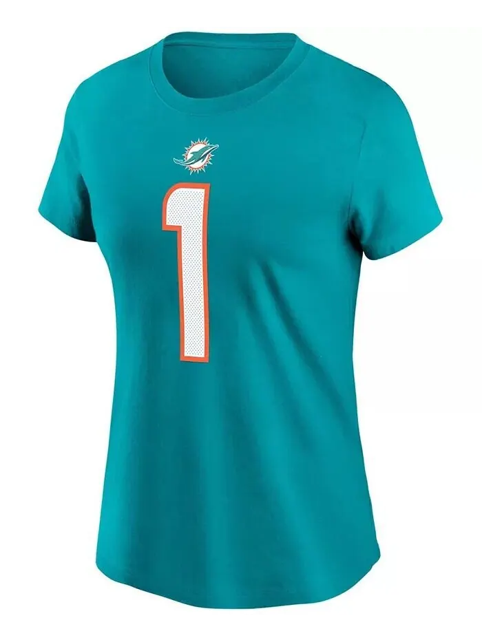 Женская футболка Tua Tagovailoa Aqua Miami Dolphins с именем и номером Nike — изображение 2 из 3