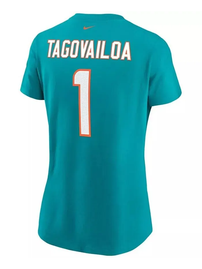 Женская футболка Tua Tagovailoa Aqua Miami Dolphins с именем и номером Nike — изображение 3 из 3
