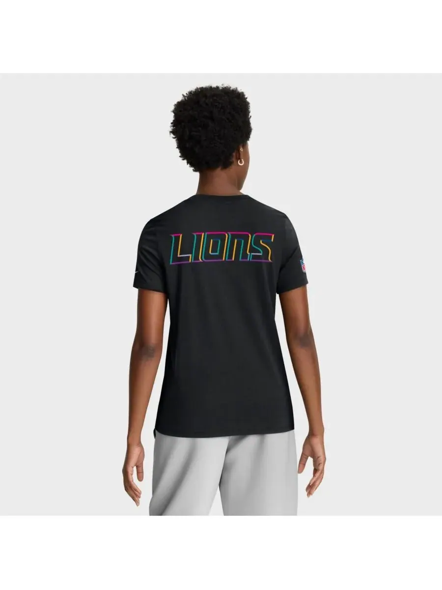 Nike Женская черная футболка Detroit Lions 2025 NFL Crucial Catch Tri-Blend Dri-FIT — изображение 2 из 5, черный