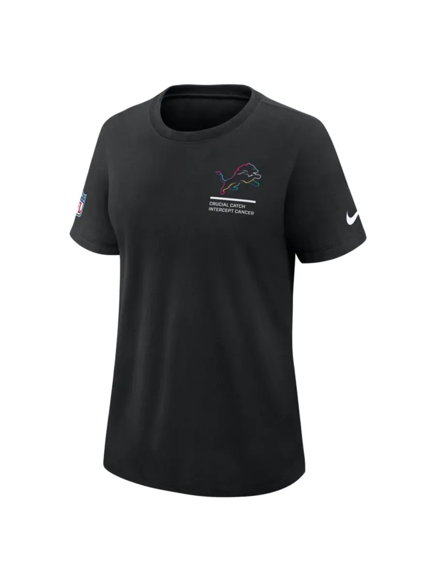 Nike Женская черная футболка Detroit Lions 2025 NFL Crucial Catch Tri-Blend Dri-FIT — изображение 5 из 5, черный