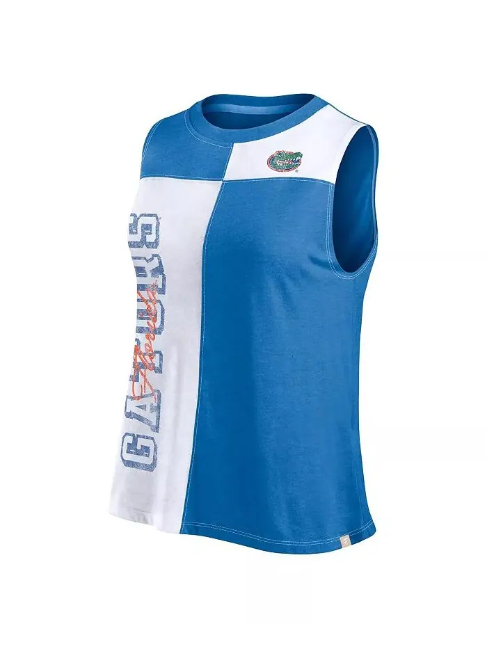 Женская майка-топ с высоким воротом Royal/White Florida Gators Colorblock Fanatics — изображение 2 из 3