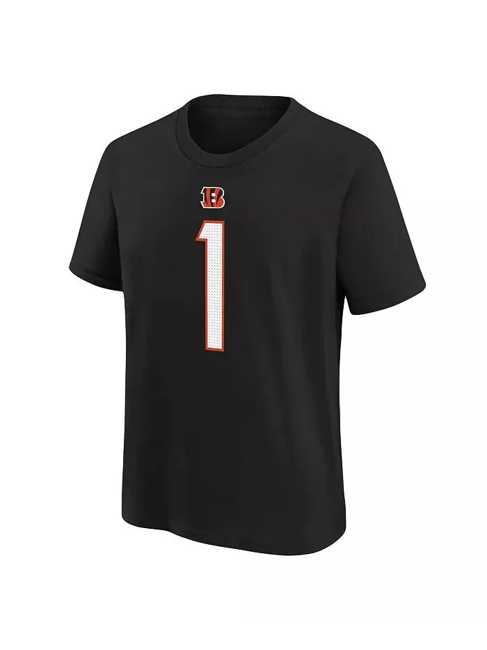 Футболка Ja'Marr Chase Black Cincinnati Bengals с именем и номером игрока для мальчиков и девочек — изображение 2 из 3