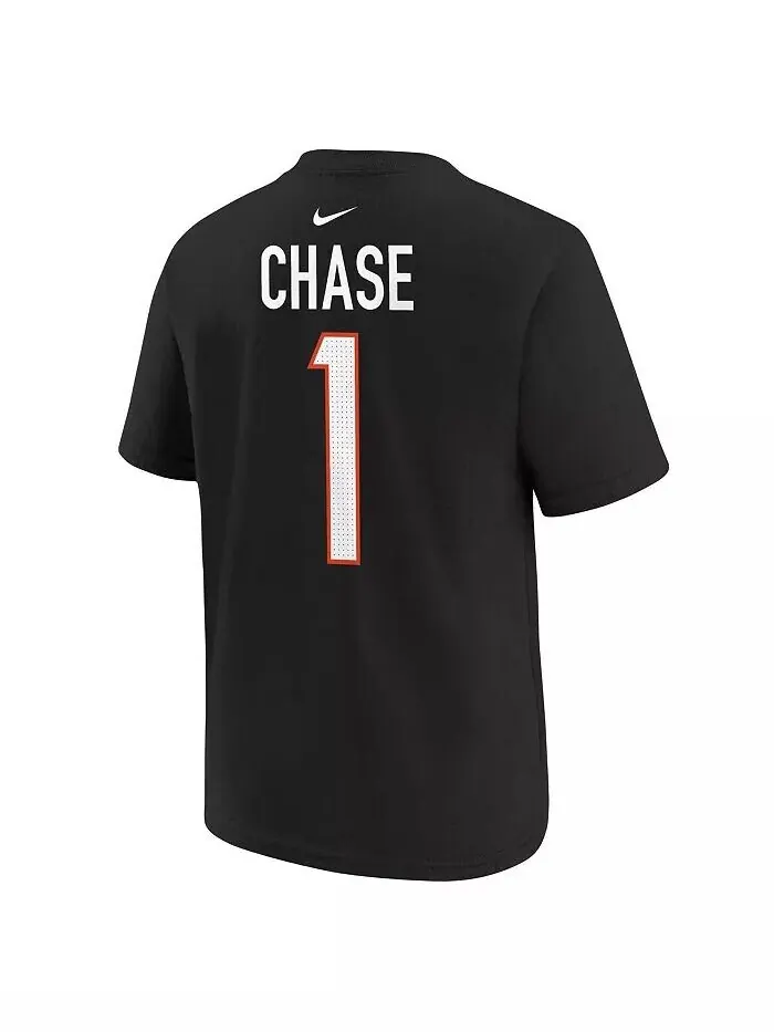 Футболка Ja'Marr Chase Black Cincinnati Bengals с именем и номером игрока для мальчиков и девочек — изображение 3 из 3