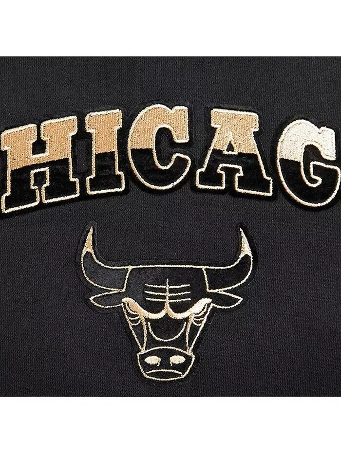 Женская черная укороченная толстовка Chicago Bulls Glam Pro Standard — изображение 3 из 4