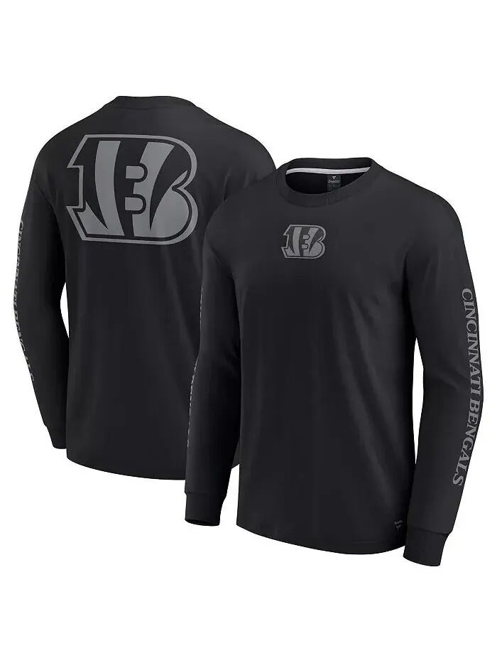 Мужская и женская черная футболка с длинным рукавом Cincinnati Bengals Elements Strive Fanatics — изображение 1 из 3