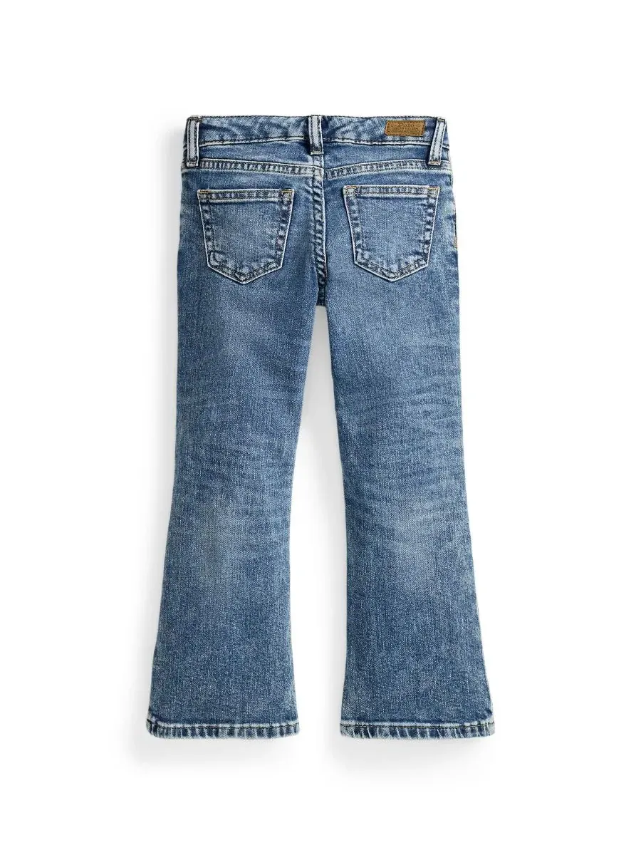 Джинсы-клеш из эластичного денима для девочек, размеры 2T-6X Polo Ralph Lauren, Mosley Wash — изображение 7 из 9
