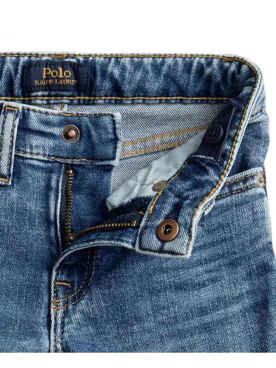 Джинсы-клеш из эластичного денима для девочек, размеры 2T-6X Polo Ralph Lauren, Kindal Wash — изображение 3 из 9