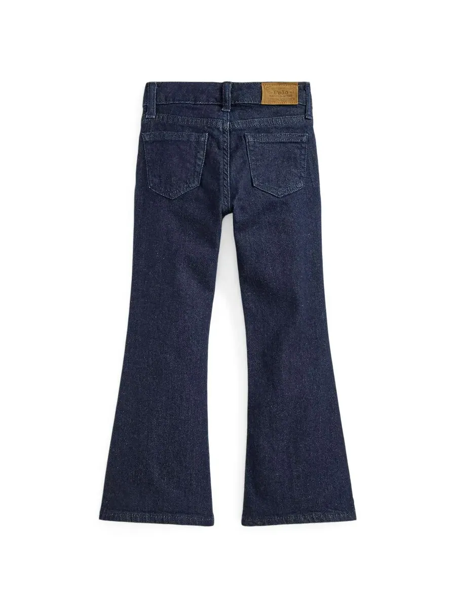 Джинсы-клеш из эластичного денима для девочек, размеры 2T-6X Polo Ralph Lauren, Kindal Wash — изображение 7 из 9