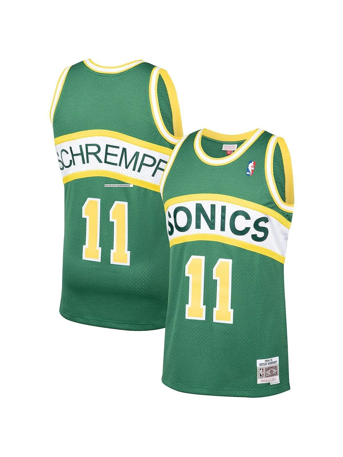 Мужская футболка detlef schrempf green seattle supersonics 1994-95 hardwood classics swingman