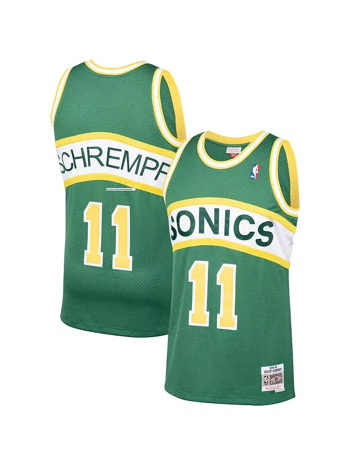 Мужская баскетбольная майка Seattle SuperSonics 1994-95 Hardwood Classics Swingman с именем Detlef — изображение 1 из 3