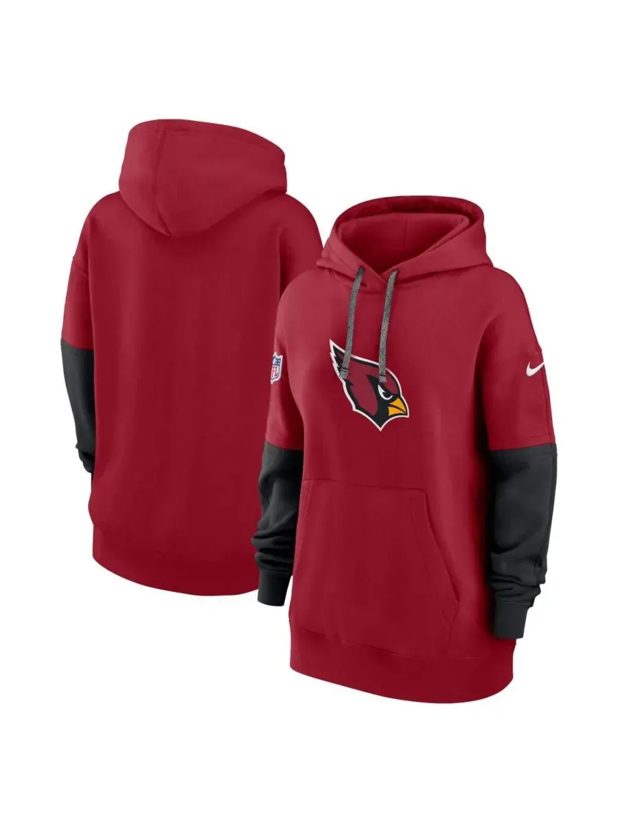 Женская флисовая толстовка с капюшоном Cardinal Arizona Cardinals 2024 Sideline Essential Nike — изображение 1 из 3, красный